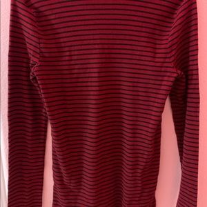 Forever 21 red and black striped long sleeve shirt